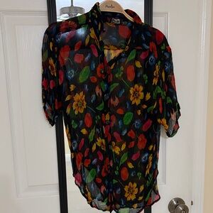 Phool Multicolor Floral Sheer Blouse